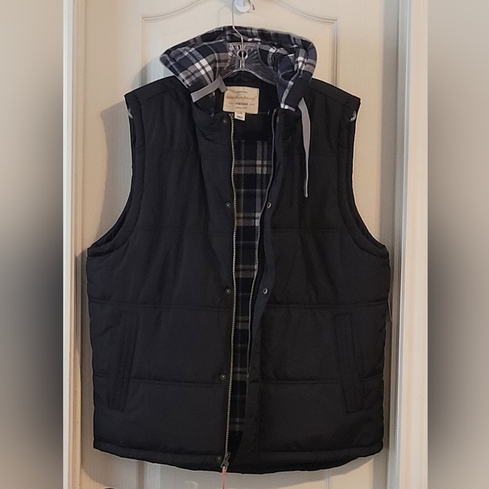 Weatherproof Vintage Flannel Lined Hooded Puffer Vest 